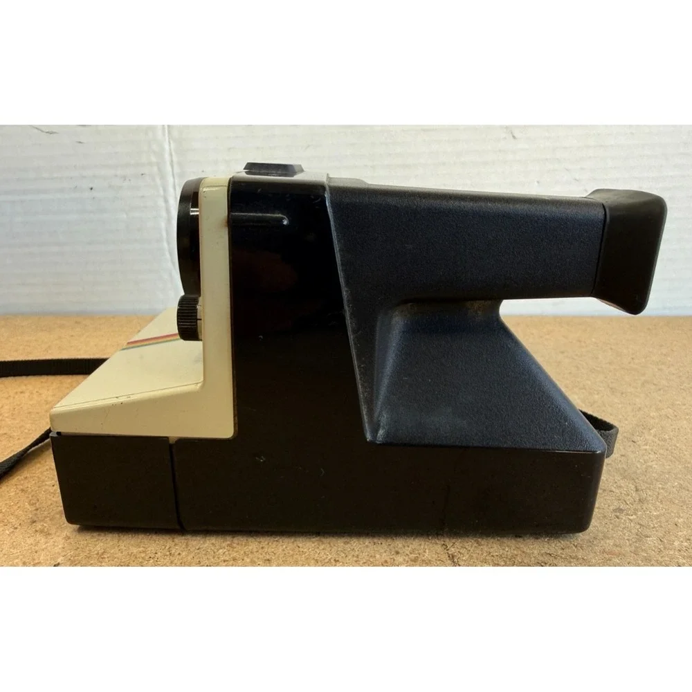 Vintage Polaroid One Step Land Camera Rainbow‎ Stripe SX-70 w/ Strap